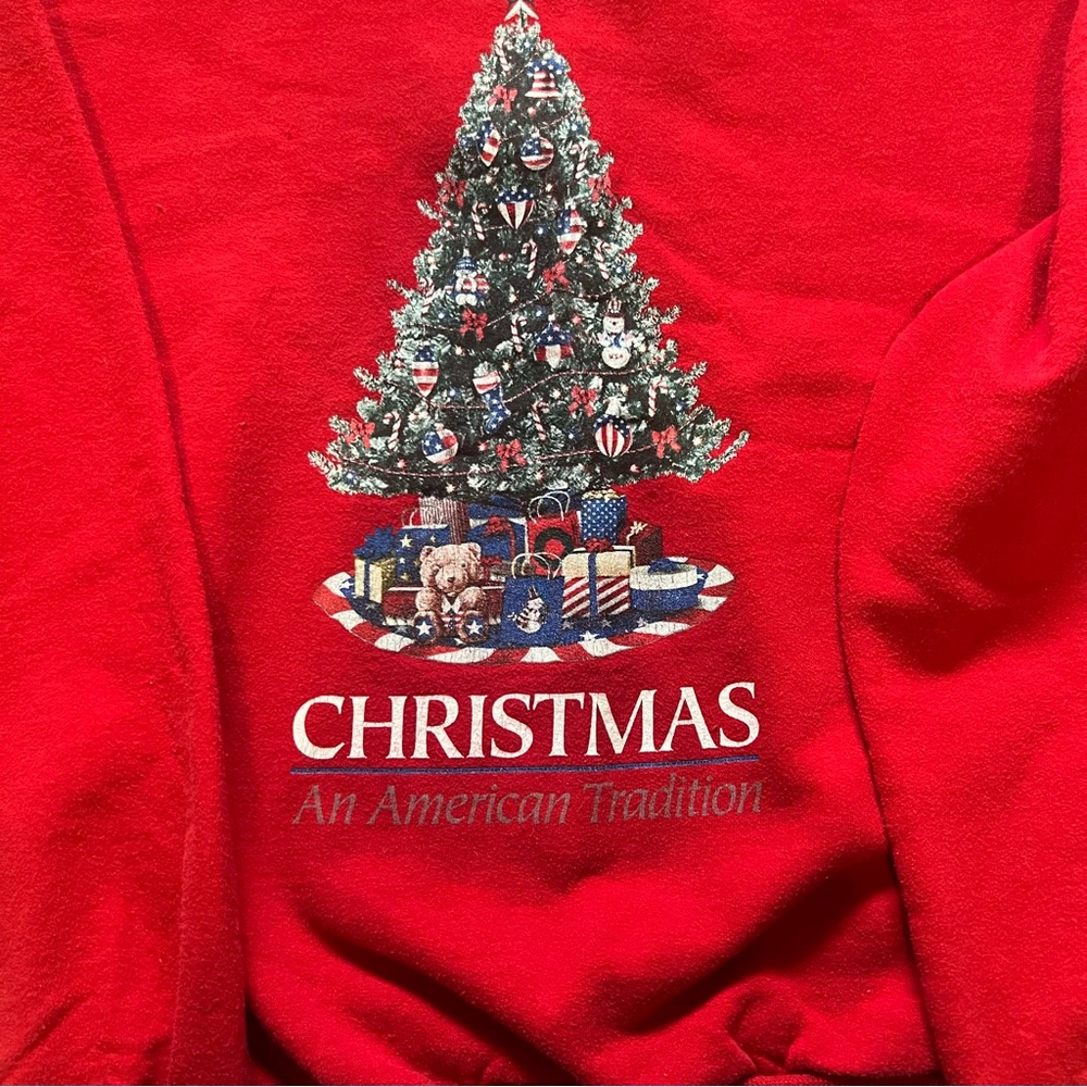 Vintage Red Christmas Tree Sweater crew neck - Picture 2 of 4